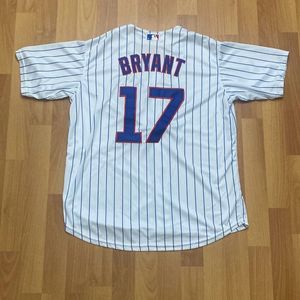 Majestic Official Chicago Cubs Home White Kris Bryant Cool Base Jersey Youth XL